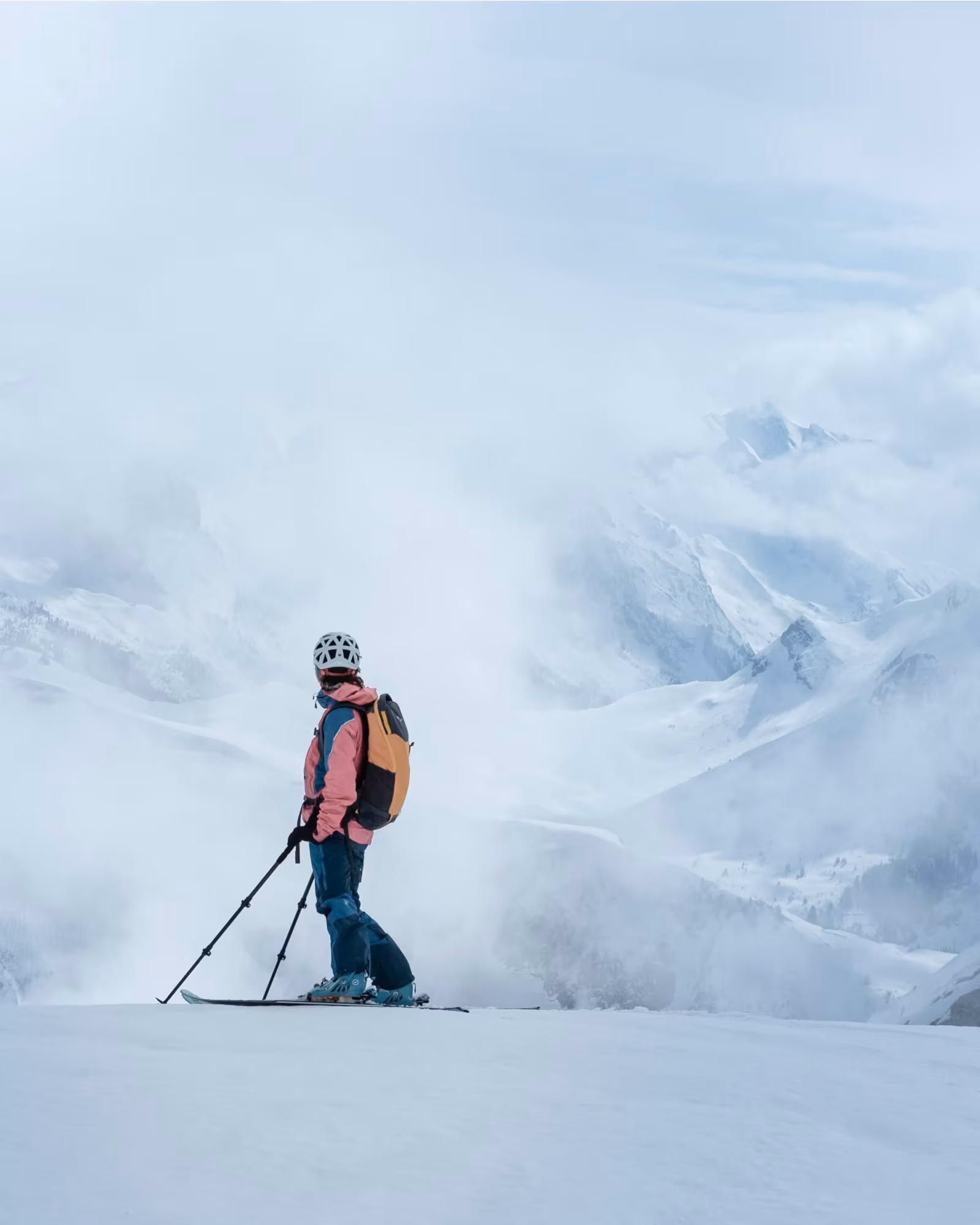 A snowy mountain landscape